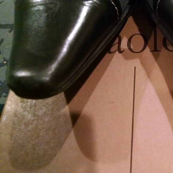 Donated - Paolo Blk Mules Kitten Heels - Picture 4 of 6